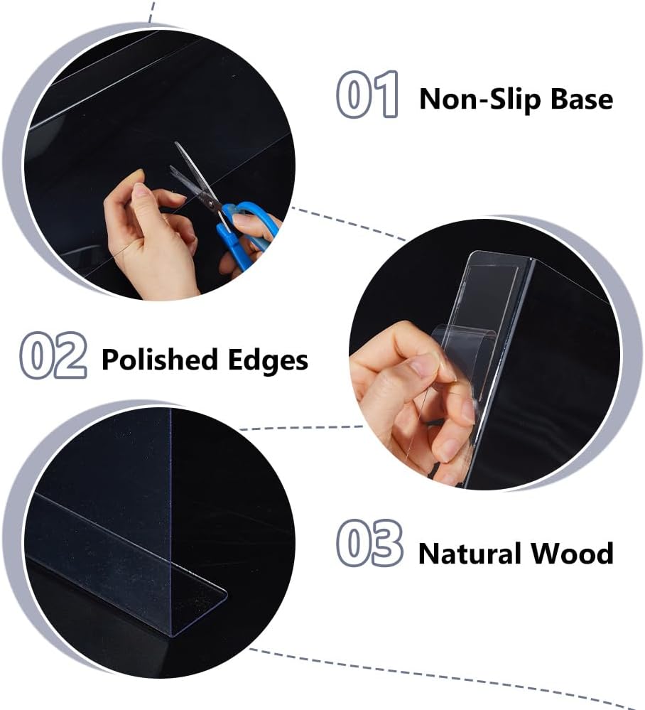 DICOSMETIC 10Sets Acrylic Under Bed Blocker 15.75x5.91x1.57 Inch Clear Under Couch Blockers Furniture Blockers Sofa Gap Protector for Pets Toys Cat Stop Things Going Unders