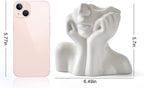 FJS Ceramic Face Vase, White Flower Vase for Table Decor | Ceramic Face Vase For Flowers, Modern Decorative Vase Centerpiece For Table, Shelf, Living Room