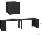 Extendable Console Kitchen Table with Extension Leaves,Black Extendable Dining Room Table for 12 Person, 27.5'' to 123'' Expandable Dining Table for Living Room Office,Extendable Desk for Small Space