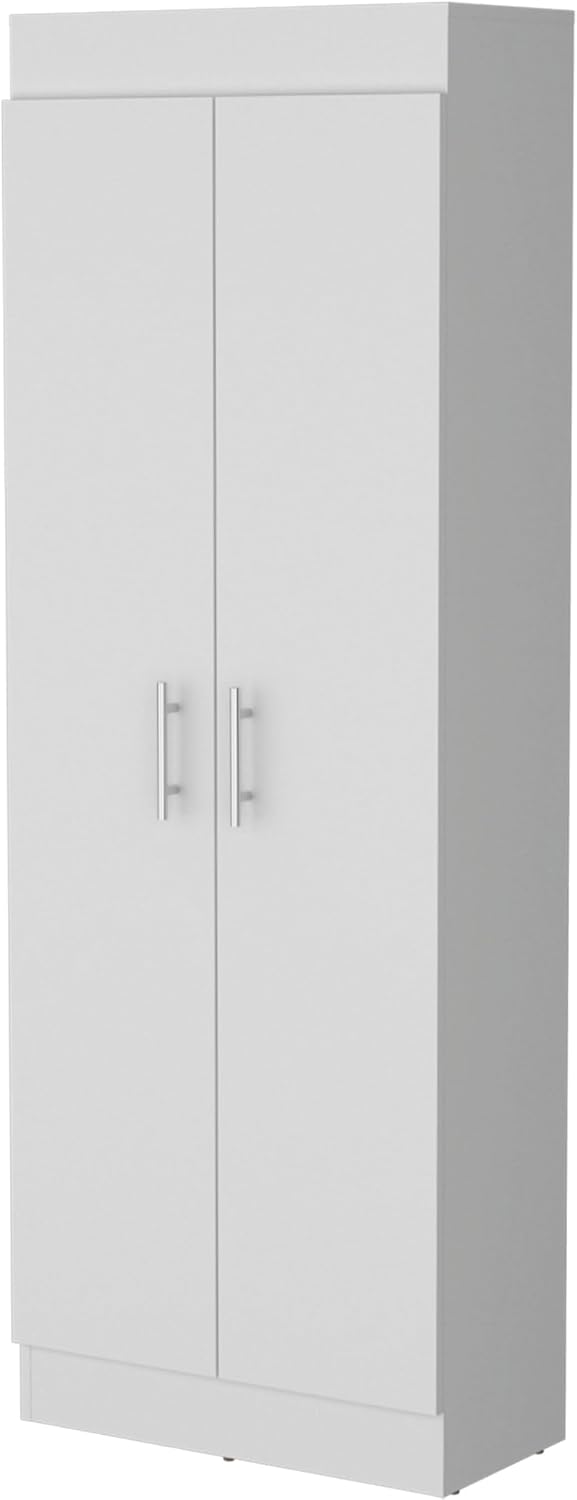 67" Tall Kitchen Pantry Cabinet with Storage,2-Door Wooden Cupboard Credenza Bufffet Cabinet Freestanding Kitchen Hutch for Living Room, Dining Room,White