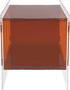 Acrylic End Table, 18.11" L X 15.75" W X 21.65" H Acrylic Night Stand, 22.05 Lbs Load-Bearing Capacity Coffee Table for Living Rooms, Bedrooms, Offices(Dark Brown)