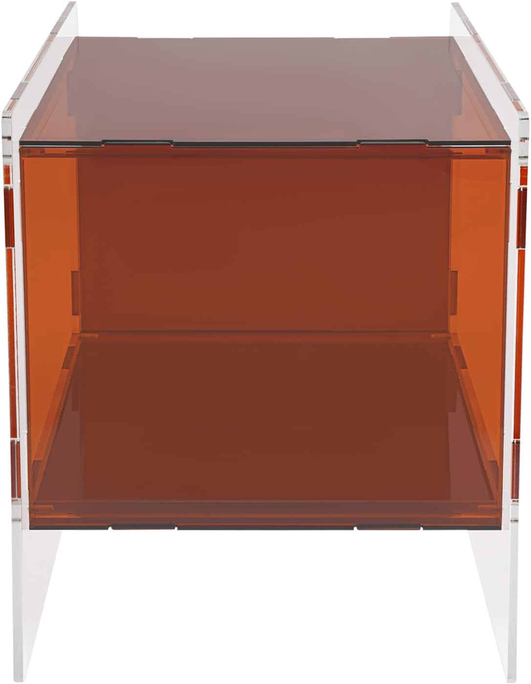 Acrylic End Table, 18.11" L X 15.75" W X 21.65" H Acrylic Night Stand, 22.05 Lbs Load-Bearing Capacity Coffee Table for Living Rooms, Bedrooms, Offices(Dark Brown)