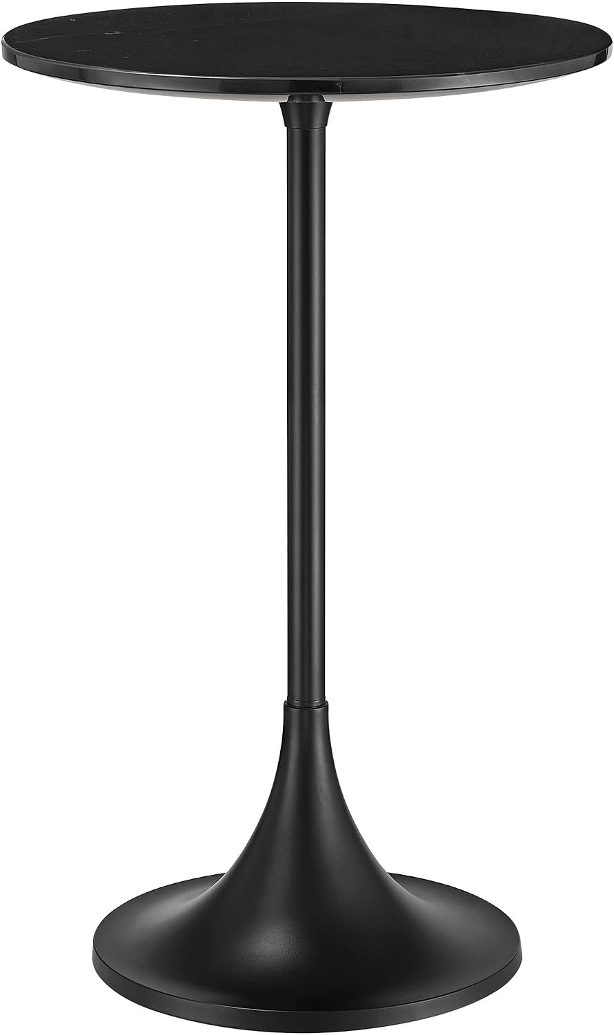 Studio 55D Studio 55 Mesita 24" End Table Black Marble Top with Black Finish Base