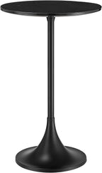 Studio 55D Studio 55 Mesita 24" End Table Black Marble Top with Black Finish Base