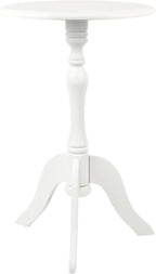 Decor Therapy Simplify Round Pedestal Accent Table, 24" x 15" x 15", White