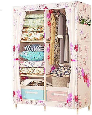 Simple Wardrobe Reinforced Thicken Cloth Sturdy Steel Frame Assembly Oxford Locker Hanging