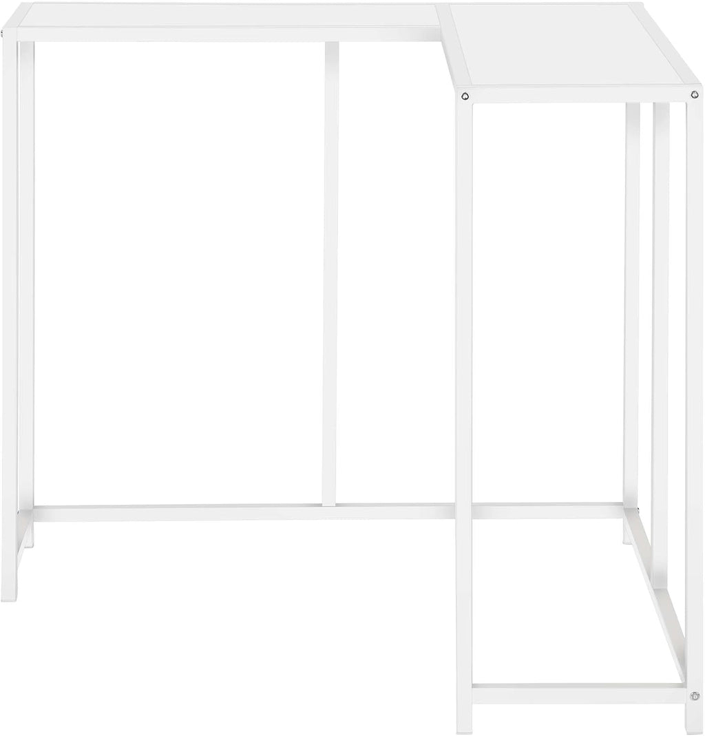 32” Tall Narrow Table, L-Shaped Thin Table for Corner, Narrow Console Table for Entryway Living Room Small Hallway, Easy Assembly (White)
