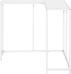 32” Tall Narrow Table, L-Shaped Thin Table for Corner, Narrow Console Table for Entryway Living Room Small Hallway, Easy Assembly (White)