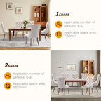 SoarFlash 5 Piece Extendable Dining Table Set for 4-8 Person, Wooden Dining Room Table with 4 Chairs for Gatherings, Meeting for Small Kitchens, Dining Office Areas(Beige/Brown)