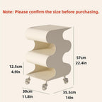 ABS Movable Rotating Side Table with Storage, Modern Night Stand, Minimalist Small Sofa Table, Multi-Layer End Table for Bedroom, Living Room, Kitchena(White)