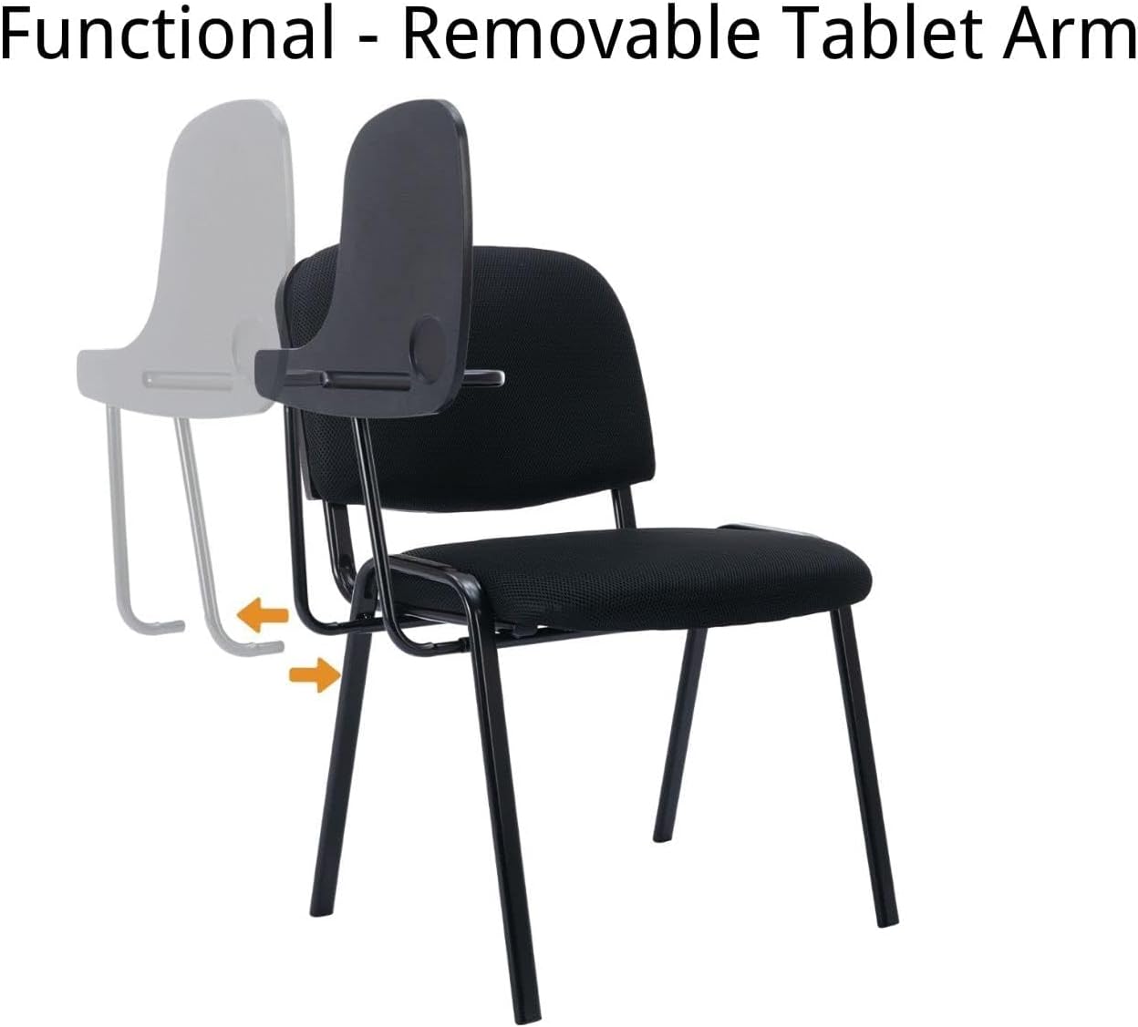 Shunzhi Waiting Room Chairs Set of 10 Stackable Conference Room Chairs Mesh Office Guest Chair Reception Chair with Tablet Arm for Breakroom/Lobby/Events/Church/School/Hall/Hotel,Black,10PCS