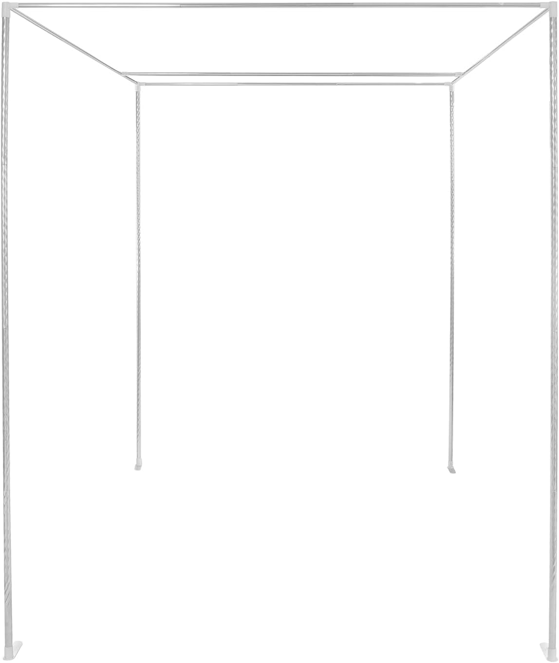 Canopy Bed Frame, Stainless Steel, Four Corner Bed Brackets with Extended Presser Feet, 3-Way Fixing Bed Net Stand, for Homes and Dormitories