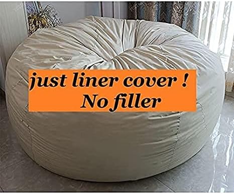Bean Bag Inner Liner, 6-7ft Inner Liner for Bean Bag Chair, Couch Cover, Seat, Lazy Sofa High Capacity Replacement Cover with Zipper (Size: D180H90CM)