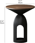 Round Accent End Table, 17.7'' Mid Century Modern Side Table, Circle Bedside Table Drink Table for Small Spaces, Living Room & Bedroom, Black