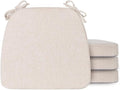 Chair Cushions Set of 4, D-Shaped Seat Cushion for Chair, Non Slip Chair Pads with Ties, 18" x 16" x 2", 40D Foam, Removable Washable Cover, Seat Cushions for Kitchen Chairs, Beige