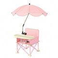 Gralara Portable Folding High Chair Detachable Canopy Folding Child Dining Chair Adjustable Pole Child Seating for Children, Outdoor, Indoor, Pink, Pink + Umbrella