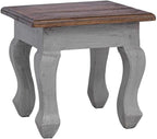 4-Piece Solid Mahogany Wood Nesting Table Set in Brown and White with Stands for Living Room, Vintage Style Stackable Side Tables for Space Saving Design