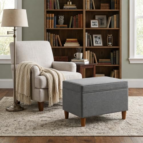 HomePop 24" Storage Ottoman - Gray