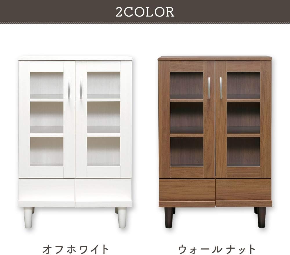 Iris Ohyama KPB-9360 Cupboard, Living Alone, Mini, Slim, Wood Grain, Drawer, Movable Shelf, Width 23.6 x Depth 16.7 x Height 37.8 inches (60 x 42.3 x 93.7 cm), Off White