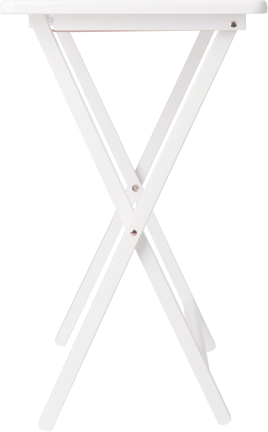 Winsome Alex Set of 4 Foldable Snack Tables with Storage Rack, Easy to Store Portable Fold Up Table Set for Kitchen, Living Room TV Dining, Crafts, Puzzles, Work from Home