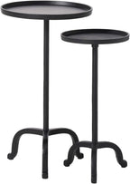 HomeStock Side Table Set of 2 - Wrought Look Accent Tables - Black Finish