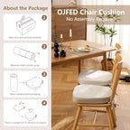 D-Shaped Chair Cushions for Dining Chairs, 2.5” Thick Chair Pads with Washable Comfortable Textured Cover, Non Slip Kitchen Chair Cushions with Ties, 16.5" x 16.5", 4 Pack, Beige