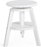 Guidecraft Adjustable Drafting Wooden Stool-White: Drafting Chair for Kids, 16”-18” Inch Toddler Stool for Kids' Art Studio Furniture | Adjustable Height Chair for Drawing, Painting, and Crafting