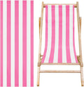 AHANDMAKER Beach Sling Chair Replacement Canvas, Pink and White Stripes Lounge Chair Replacement Canvas Casual Sling Fabric for Sunbathing Garden Beach (44.88x17.12inch) Only Replacement Fabric