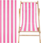 AHANDMAKER Beach Sling Chair Replacement Canvas, Pink and White Stripes Lounge Chair Replacement Canvas Casual Sling Fabric for Sunbathing Garden Beach (44.88x17.12inch) Only Replacement Fabric