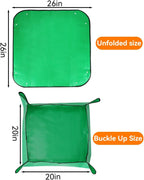 Repotting Mat for Indoor Plant Transplanting and Mess Control Thickened Waterproof Potting Tray Foldable Potting Mat Portable Gardening Mat Garden Gifts,Green (26.8"x 26.8")