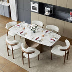POVISON Modern Dining Chairs Set of 4, Armless PU Leather Dining Chair with PU Cushions and Dark Bronze-Coloured Metal Leg