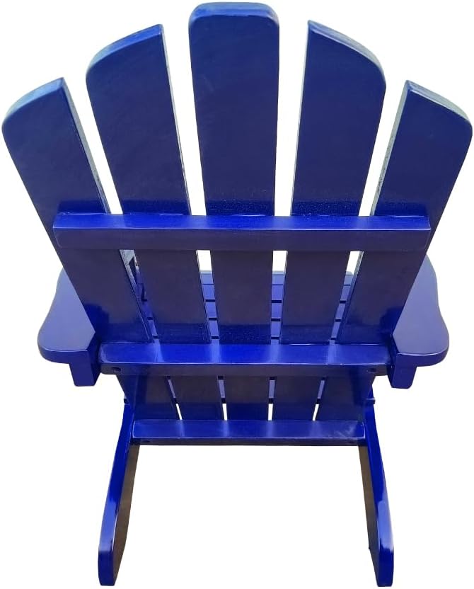 Light Pink Children's Rocking Chair for Kids – Sturdy Solid Wood Indoor & Outdoor Rocker with Slatted Backrest, Easy Assembly (Blue + Solid Wood-1)