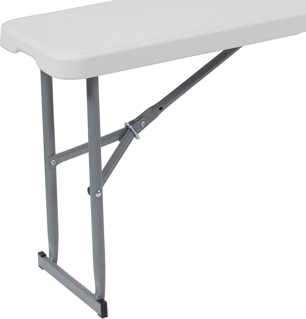 Flash Furniture Talbott 10.25''W x 71''L Bi-Fold Granite White Plastic Bench with Carrying Handle