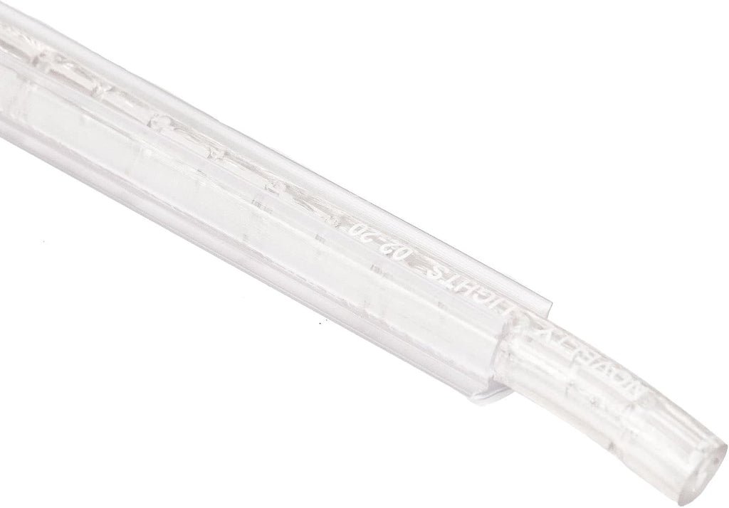 Novelty Lights 10 Pack 3/8in Rope Light Track, Made in USA 3 Feet Clear PVC Mounting Channels for Indoor or Outdoor Rope Lights, UV Treated, 360 Degree Lighting