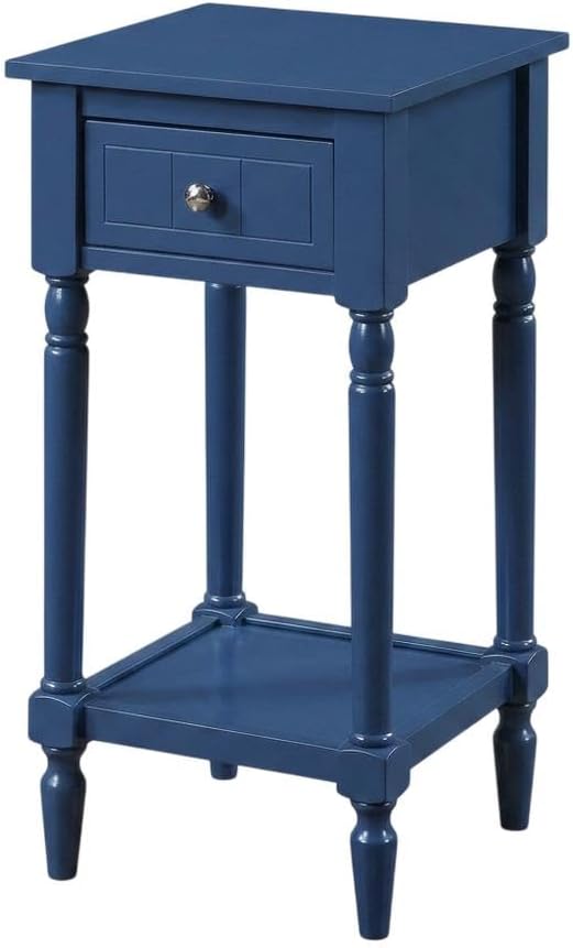 Furnifact 1 Drawer Accent Table with Shelf, Traditional Transitional Style, Versatile Home Side Table for Living Room or Bedroom, Durable Construction