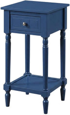 Furnifact 1 Drawer Accent Table with Shelf, Traditional Transitional Style, Versatile Home Side Table for Living Room or Bedroom, Durable Construction