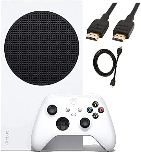 Microsoft Series S 512 GB All-Digital Console (Disc-Free Gaming) with HDMI Cable Controller Bundle | White | Include：Xbox Wireless Controller White, Xbox Series S Console (Renewed)