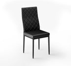 Modern Dining Chairs Set of 4, PU Leather Dining Chairs with Curved Back, Space-Saving Kitchen Chair with Thick Cushions for Dining Room, Living Room, Apartment, Small Space, Black