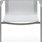 HomeRoots Set of Four Light Gray Steel Sling Outdoor Arm Chairs