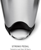 simplehuman 45 Liter / 11.9 Gallon Butterfly Lid Kitchen Step Trash Can, Brushed Stainless Steel