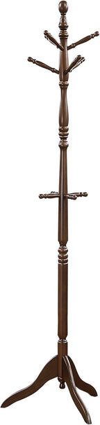 Lexicon Sturdy Solid Wood Coat Rack Stand with 10 Hanging Hooks for Hats,Scarves, Handbags, 3-Tier Wooden Coat Rack Freestanding Tree Used in Bedroom, Entryway, Hallway, Office, Dark Brown