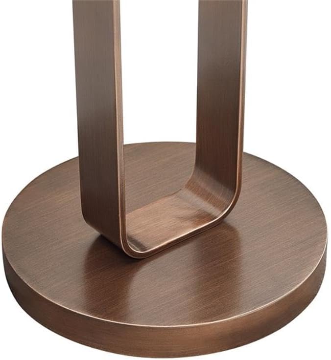 Pemberly Row Contemporary Round Accent Table, Antique Bronze Metal Finish, 15.75" Diameter x 22.5" H, Open Oval Pedestal Design, Compact Durable Side Table for Living Room or Bedroom Decor