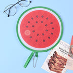 4pcs Round Foldable Hand Fans,8.26Inches Fruit Style Handheld Folding Fan Portable Cooling Fans for Summer Events, Outdoor Travel, Festival Party Decorations,Watermelon + Orange + Kiwi + Lime