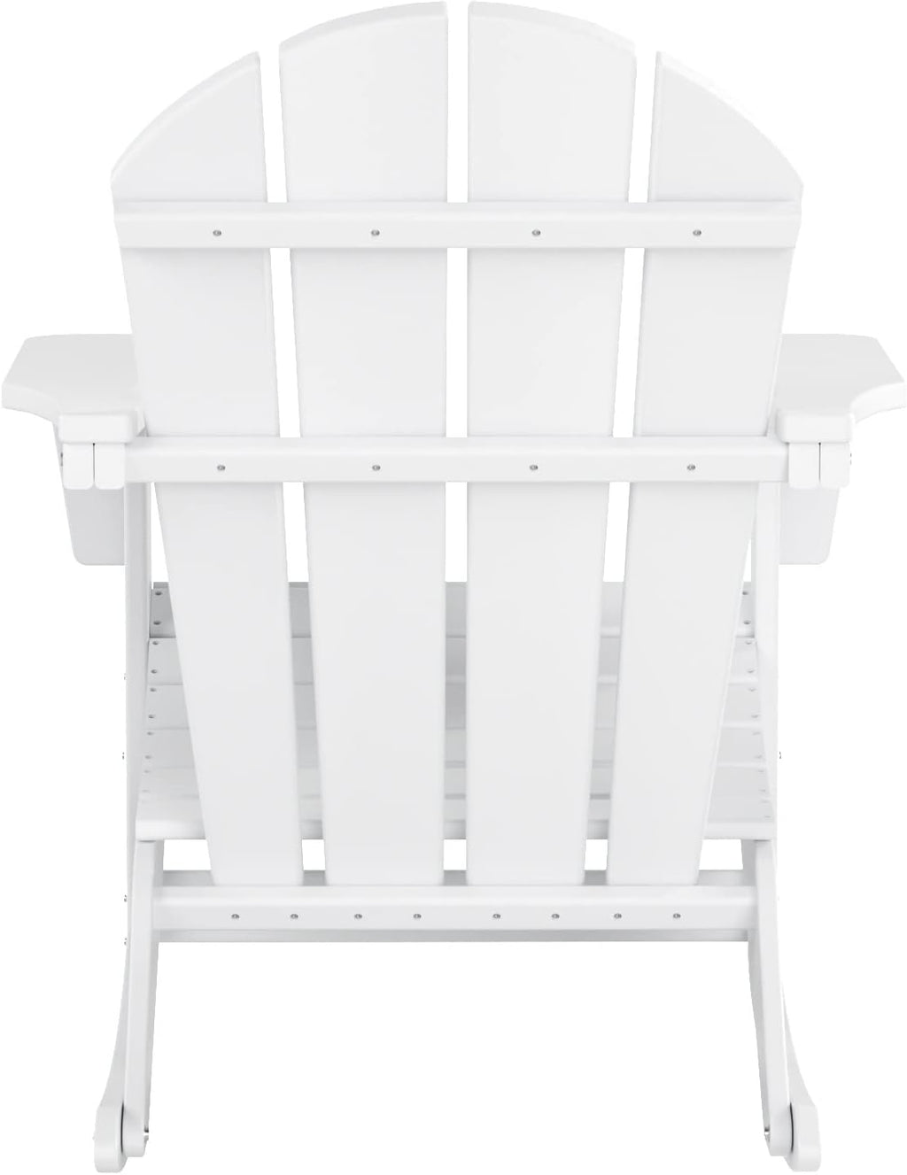 HDPE Laguna Outdoor Rocking Poly Adirondack Chair with Side Table 3-Piece Set, White