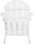HDPE Laguna Outdoor Rocking Poly Adirondack Chair with Side Table 3-Piece Set, White