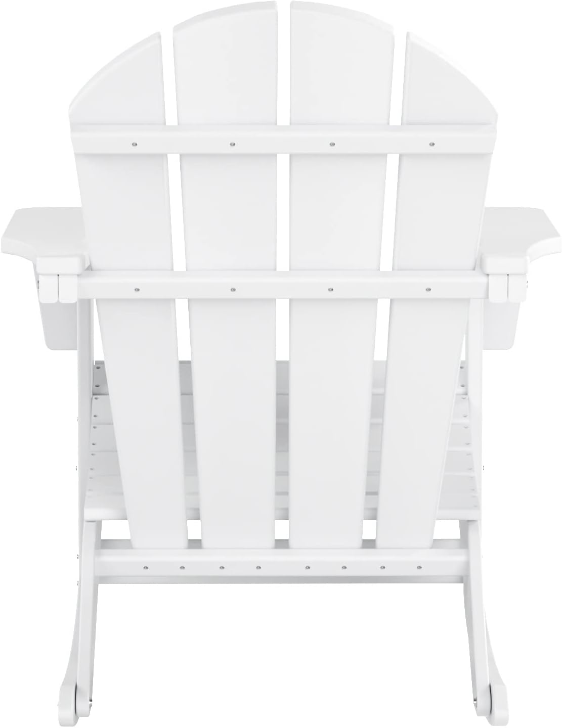 HDPE Laguna Outdoor Rocking Poly Adirondack Chair with Side Table 3-Piece Set, White