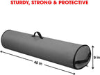 Wrapping Paper Storage Bag | Wrapping Paper Organizer Under Bed for Storing Multiple Rolls of Gift Wrap, 40” Length Container Constructed of Durable 600D Oxford Material (Gray)