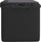 Patio Storage Box Outdoor Resin Wicker Bench with Cushion Anthracite 92.5 Gal Weather Resistant Lockable Deck Chest for Garden Backyard Porch Yard