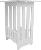White PVC Side Table, 2/3 Tier Narrow End Table with Display Shelf, Compact Nightstand Bookcase for Bedroom Living Room Bathroom(Single level)