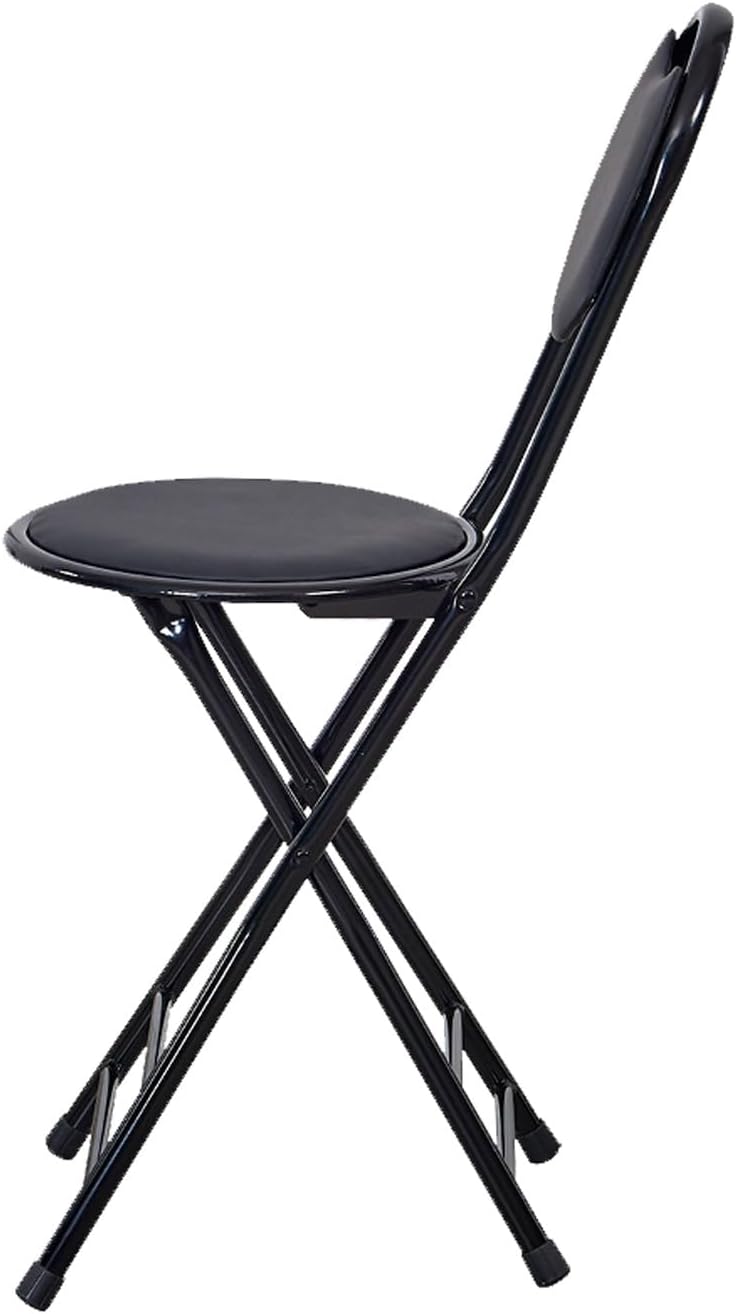 Metal Chairs Stacking - Folding Stools- Adult Dining Chairs and bar Chairs,Medium Hole Design with high backrest,Commercial Event Seat(Black)